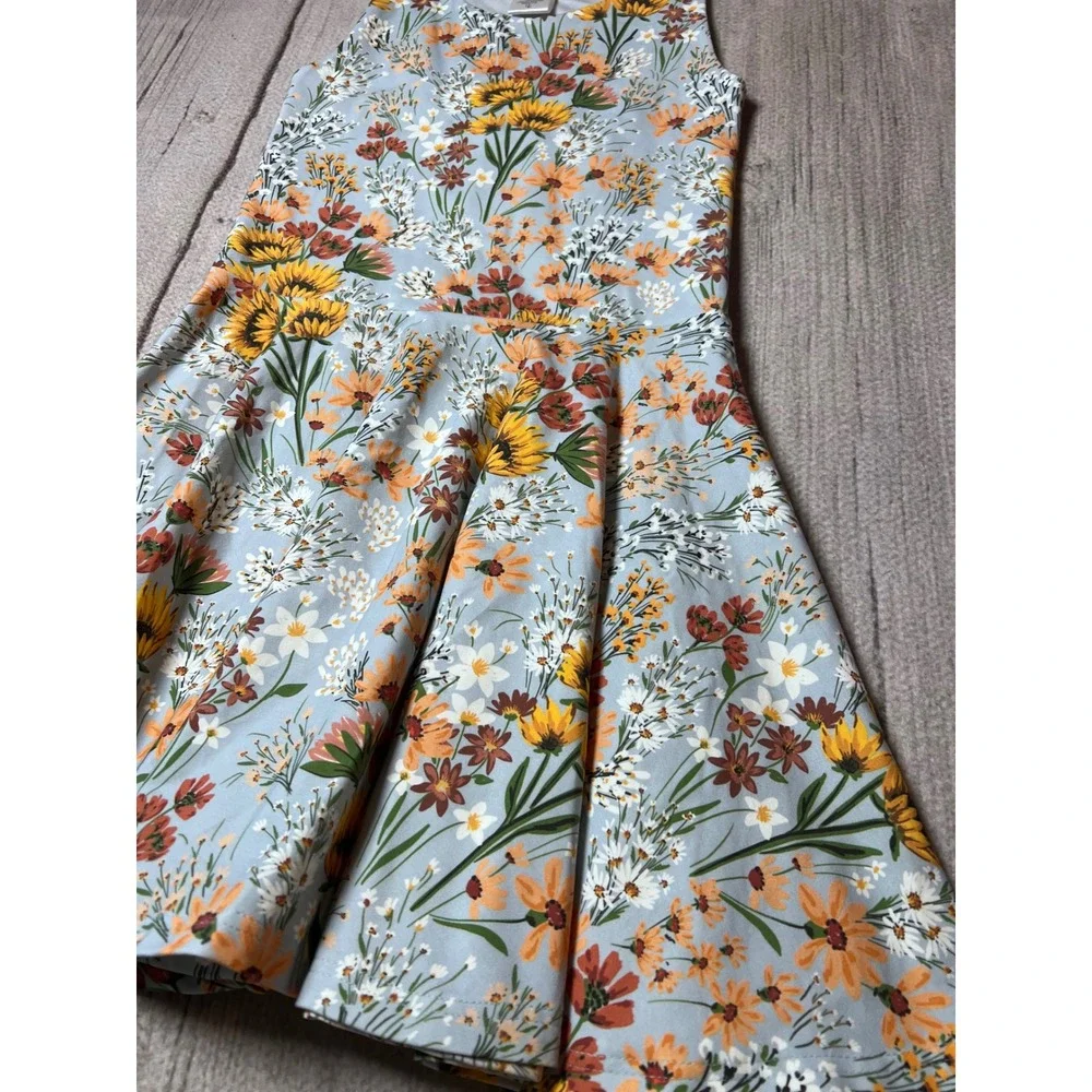 Girl With A Twirl Sunflower Meadow‎ Twirl Dress Girls Size 12 Blue Cottagecore